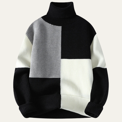 The Castelmola Men’s Knitted Colour Block Turtleneck Jumper 5