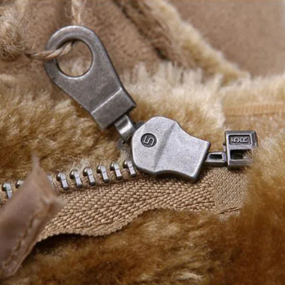 The Castelrotto Men’s Warm Winter Shearling Lined Suede Leather Jacket 5