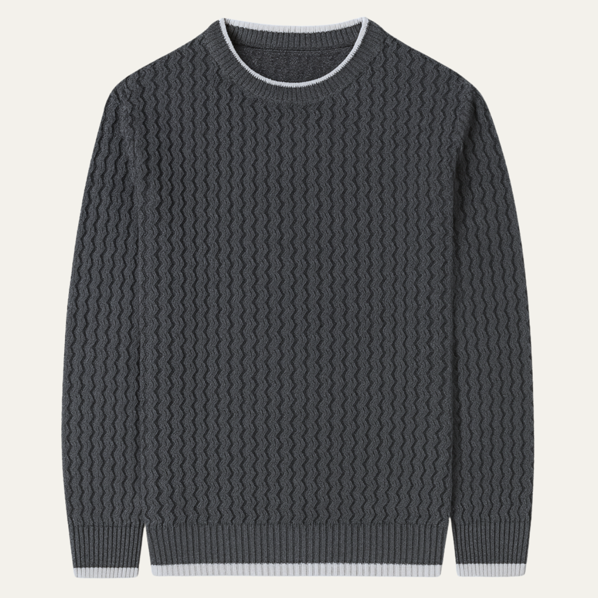 The Catanzaro Men's Casual Soft Cable Knit Crew Neck Jumper 1