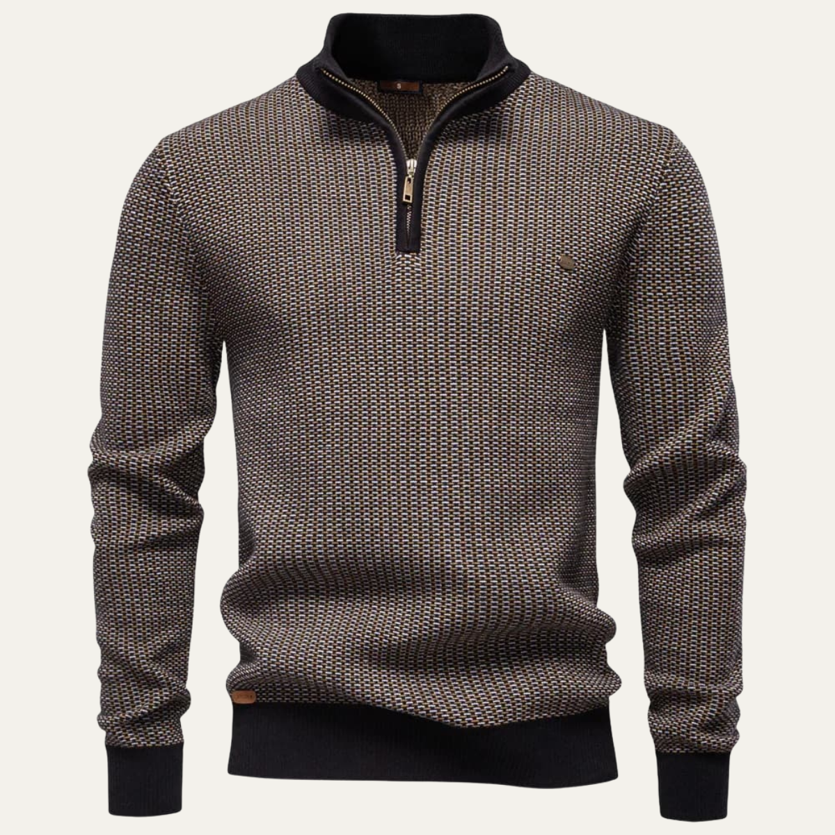 The Champoluc Men’s Half Zip Knitted Jumper with Stand Collar 0