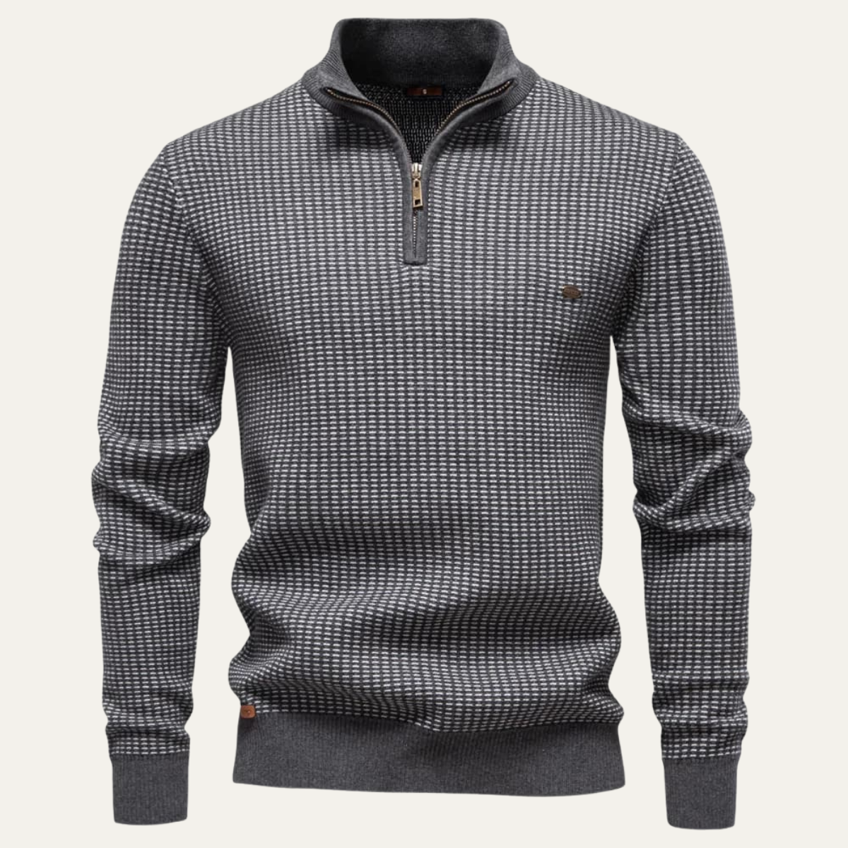 The Champoluc Men’s Half Zip Knitted Jumper with Stand Collar 6