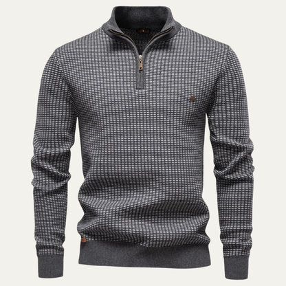 The Champoluc Men’s Half Zip Knitted Jumper with Stand Collar 6