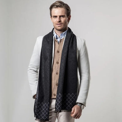The Champs Élysées Cashmere Merino Scarf for Men - Black 1
