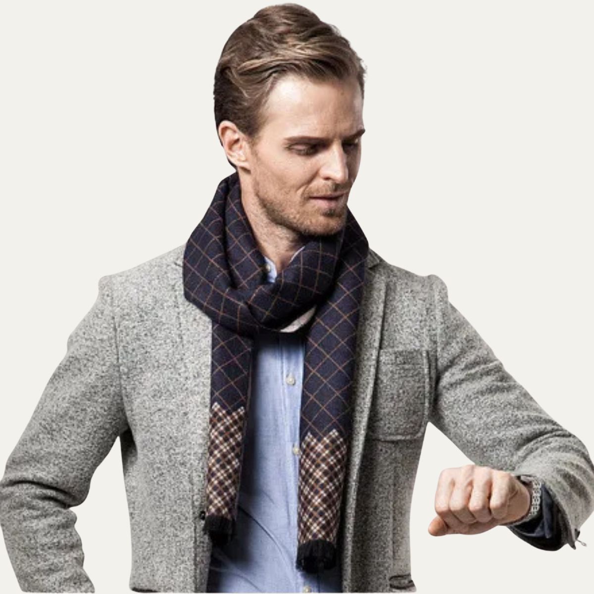 The Champs Élysées Cashmere Merino Scarf for Men - Black 2
