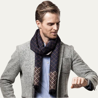 The Champs Élysées Cashmere Merino Scarf for Men - Black 2