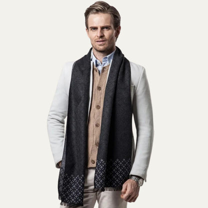 The Champs Élysées Cashmere Merino Scarf for Men - Black 2