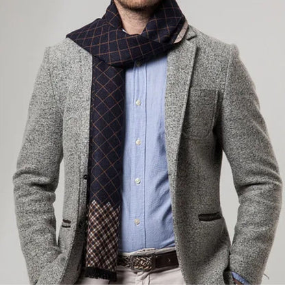 The Champs Élysées Cashmere Merino Scarf for Men - Black 5