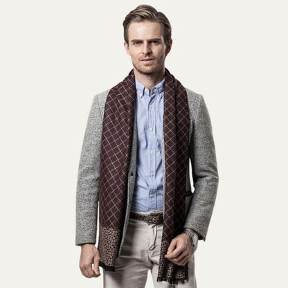 The Champs Élysées Cashmere Merino Scarf for Men - Burgundy 0
