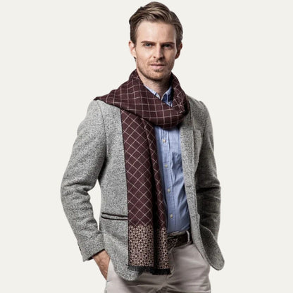 The Champs Élysées Cashmere Merino Scarf for Men - Burgundy 2