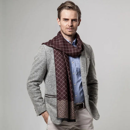 The Champs Élysées Cashmere Merino Scarf for Men - Burgundy 4