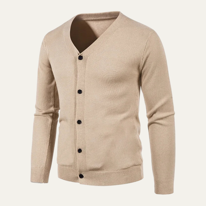 The Cheltenham Men’s V Neck Lightweight Button Cardigan 2