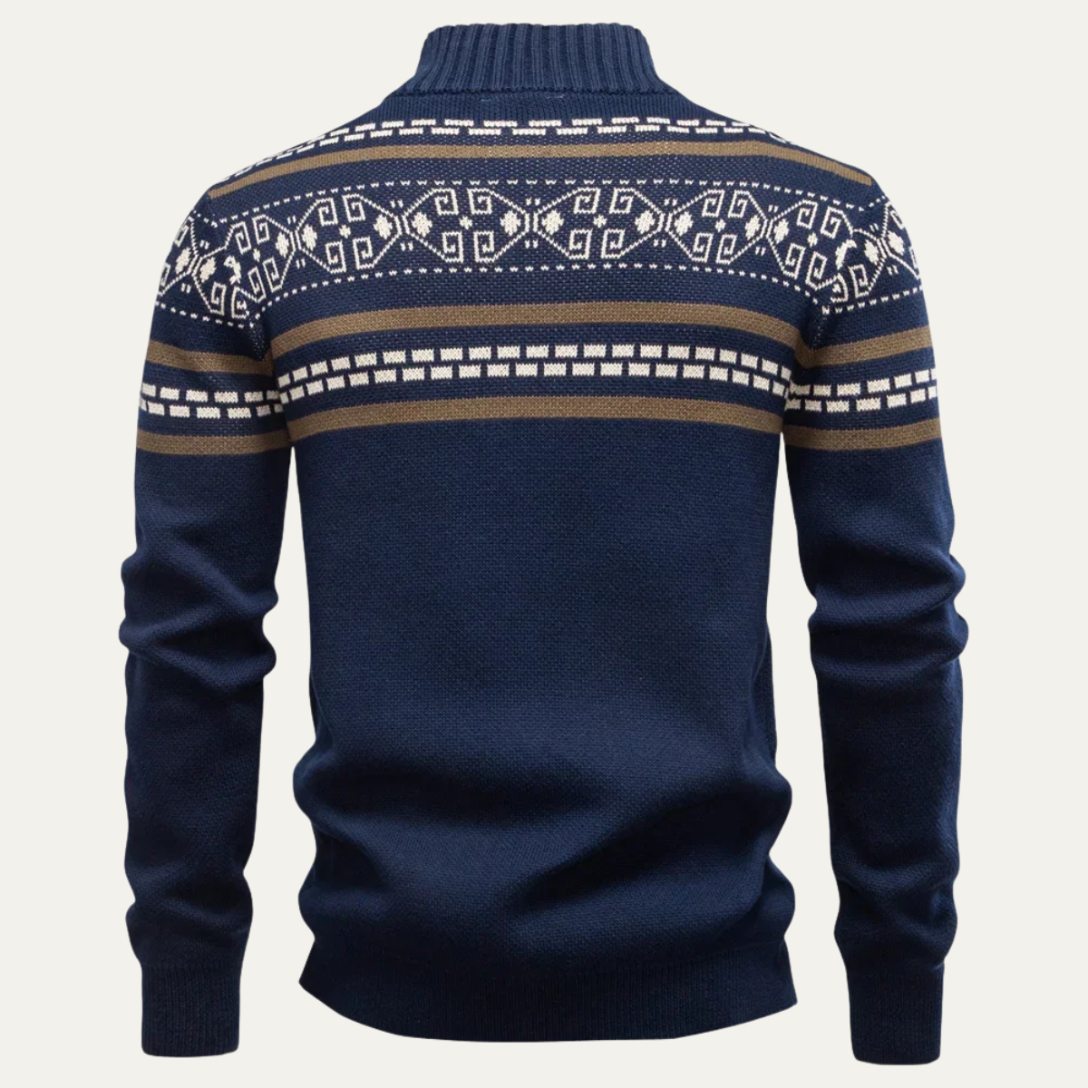 The Chepstow Men's Patterned Knit Zip Up Winter Cardigan 2
