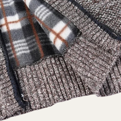 The Cherasco Men's Cotton Zip Up Knitted Cardigan with Inner Lining 4