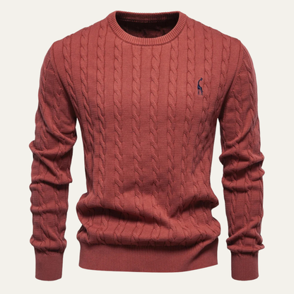 The Chesterfield Men’s Embroidered Crew Neck Cable Knit Jumper 4