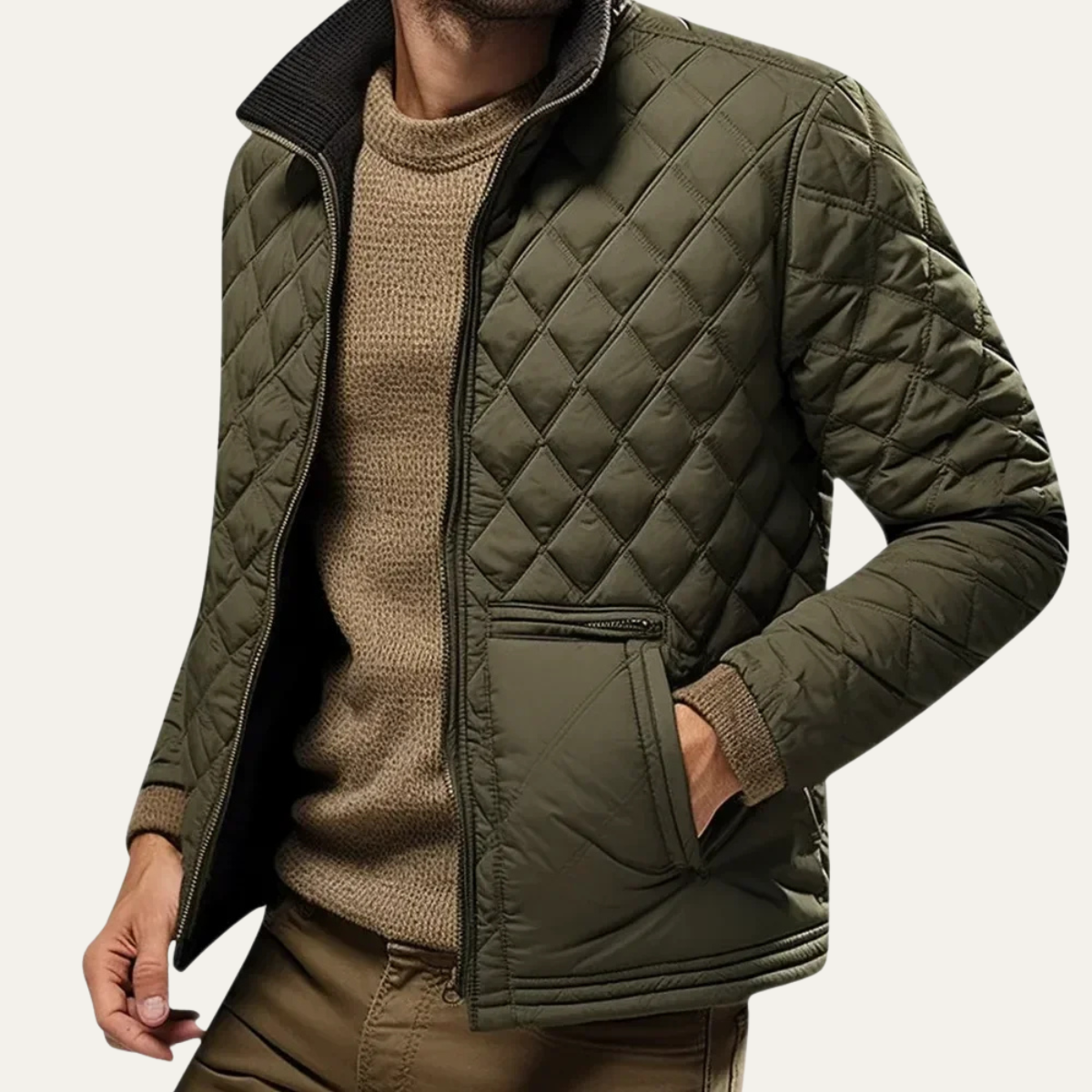 The Chianalea Men’s Vintage Diamond Puffer Quilted Jacket 0