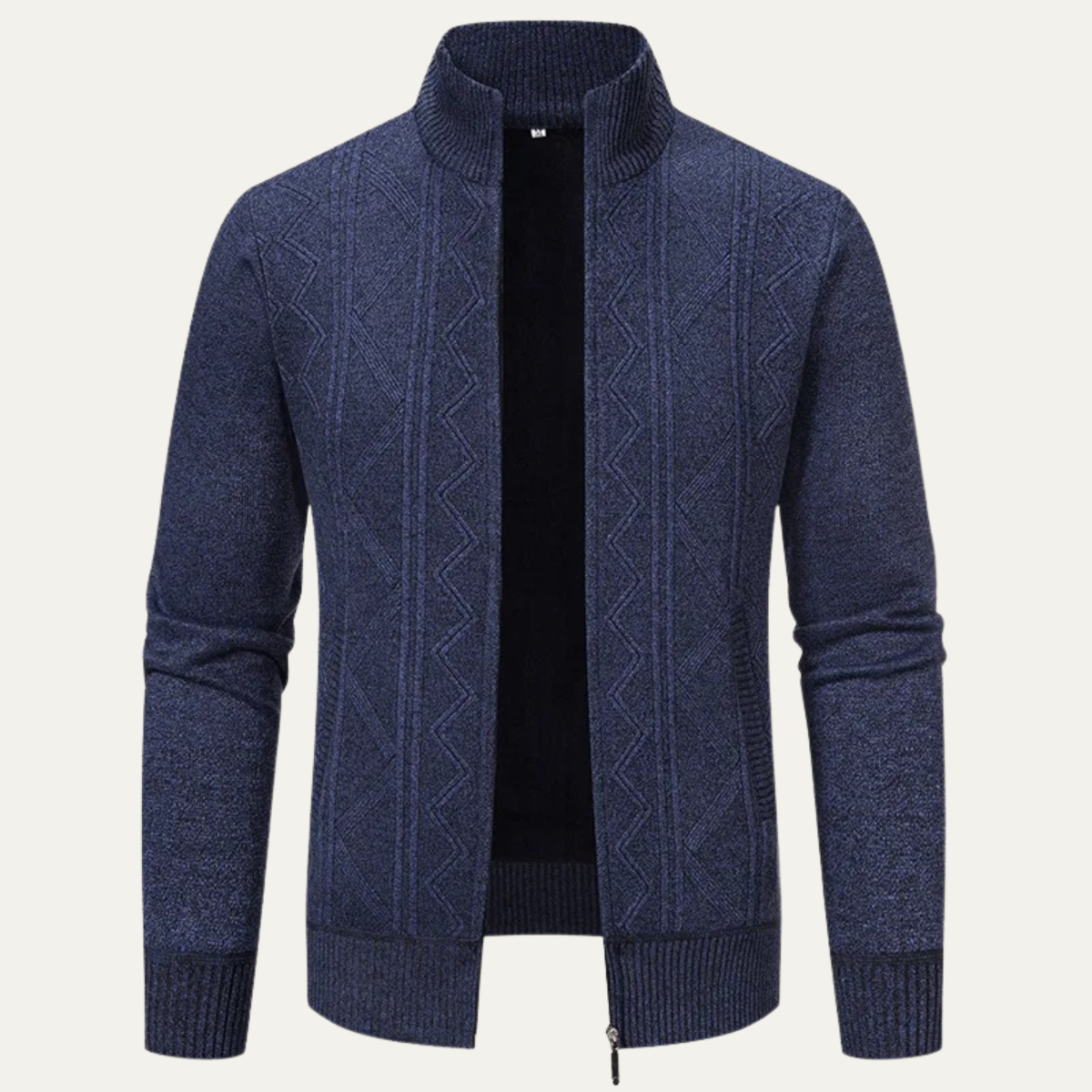 The Chianti Men’s High Neck Winter Zip Up Knit Cardigan 0