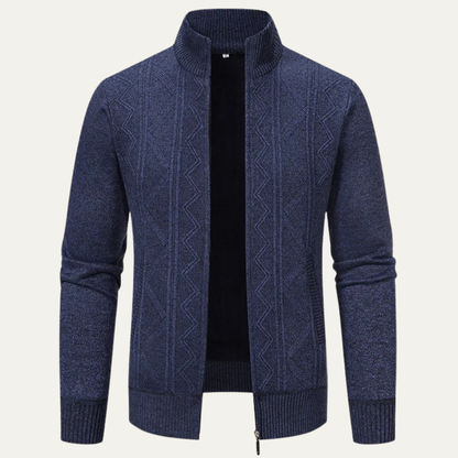 The Chianti Men’s High Neck Winter Zip Up Knit Cardigan 0