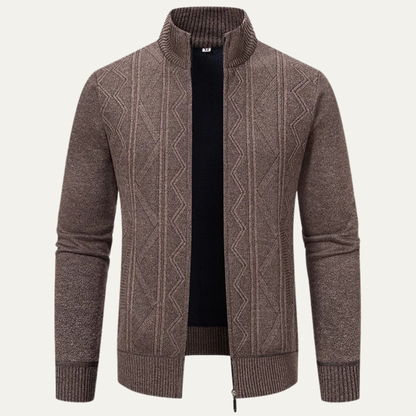 The Chianti Men’s High Neck Winter Zip Up Knit Cardigan 11