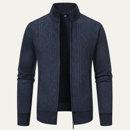 The Chianti Men’s High Neck Winter Zip Up Knit Cardigan 9