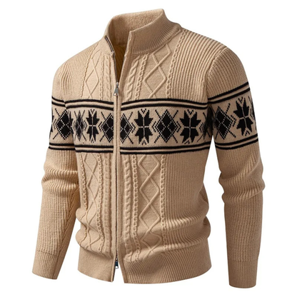 The Cisternino Men’s Nordic Zip Winter Cardigan with Classic Pattern 4
