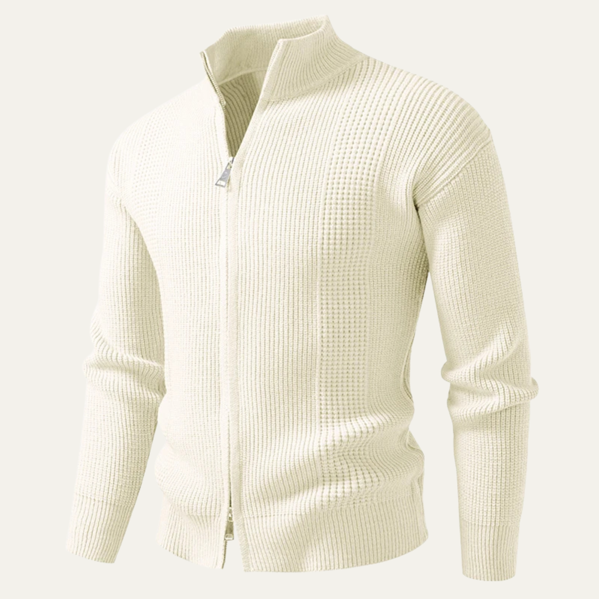 The Cisternino Men’s Smart Casual Ribbed  Zip Up Knit Cardigan 5