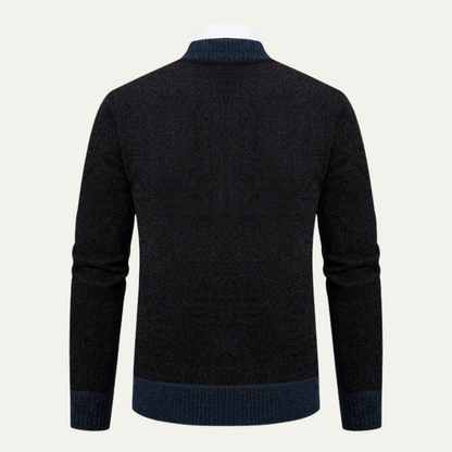 The Clapham Men's Embroidered Smart Knit Zip Cardigan 5
