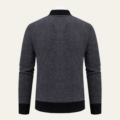 The Clapham Men's Embroidered Smart Knit Zip Cardigan 6