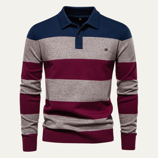 The Colchester Men’s Casual Striped Polo Knit Jumper 0