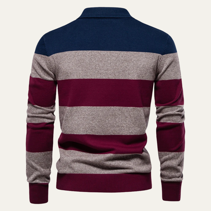 The Colchester Men’s Casual Striped Polo Knit Jumper 2