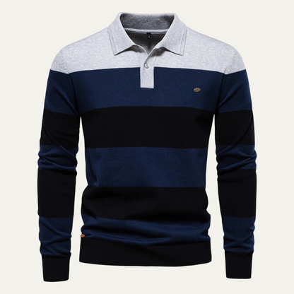 The Colchester Men’s Casual Striped Polo Knit Jumper 5