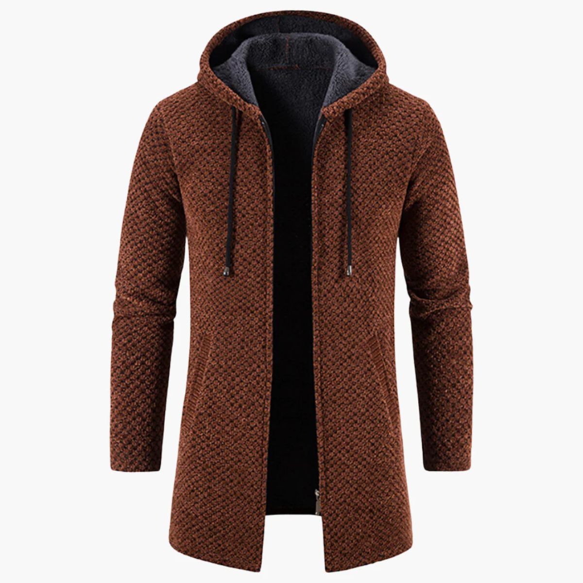 The Copenhagen Hooded Knit Cardigan – Men’s Longline Casual Coat 4