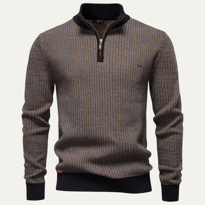 The Darrow Men’s Trendy Quarter Zip Knitted Jumper 6