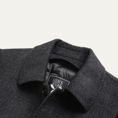 The Dobbiaco Men’s Winter Plaid Wool Blend Overcoat with Quilted Lining 5