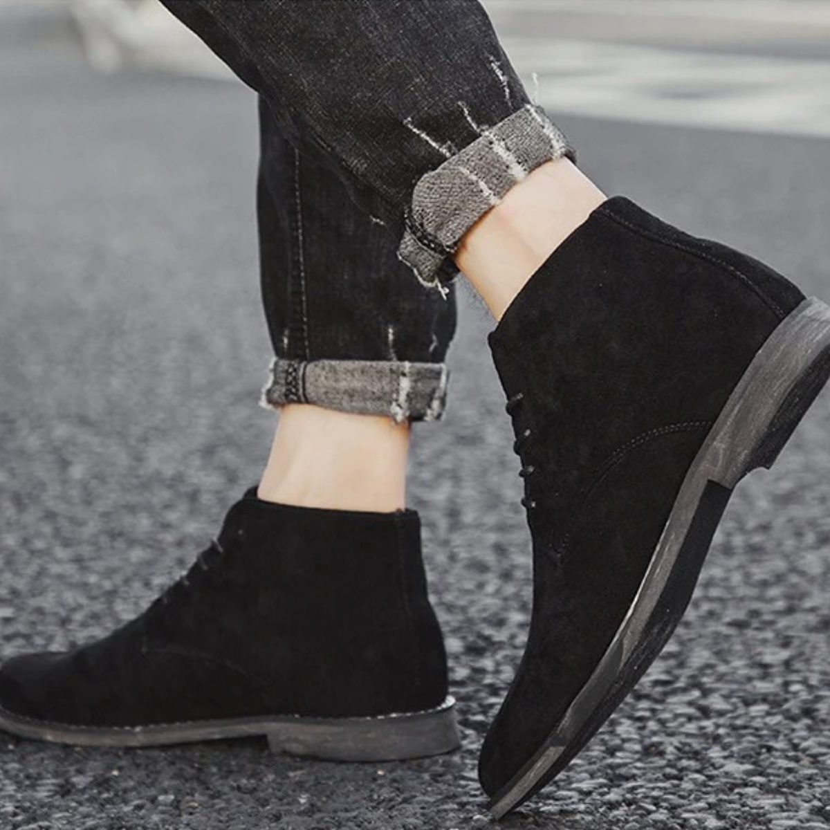 The Dockside Men’s Casual Suede Lace Up Ankle Boots 1