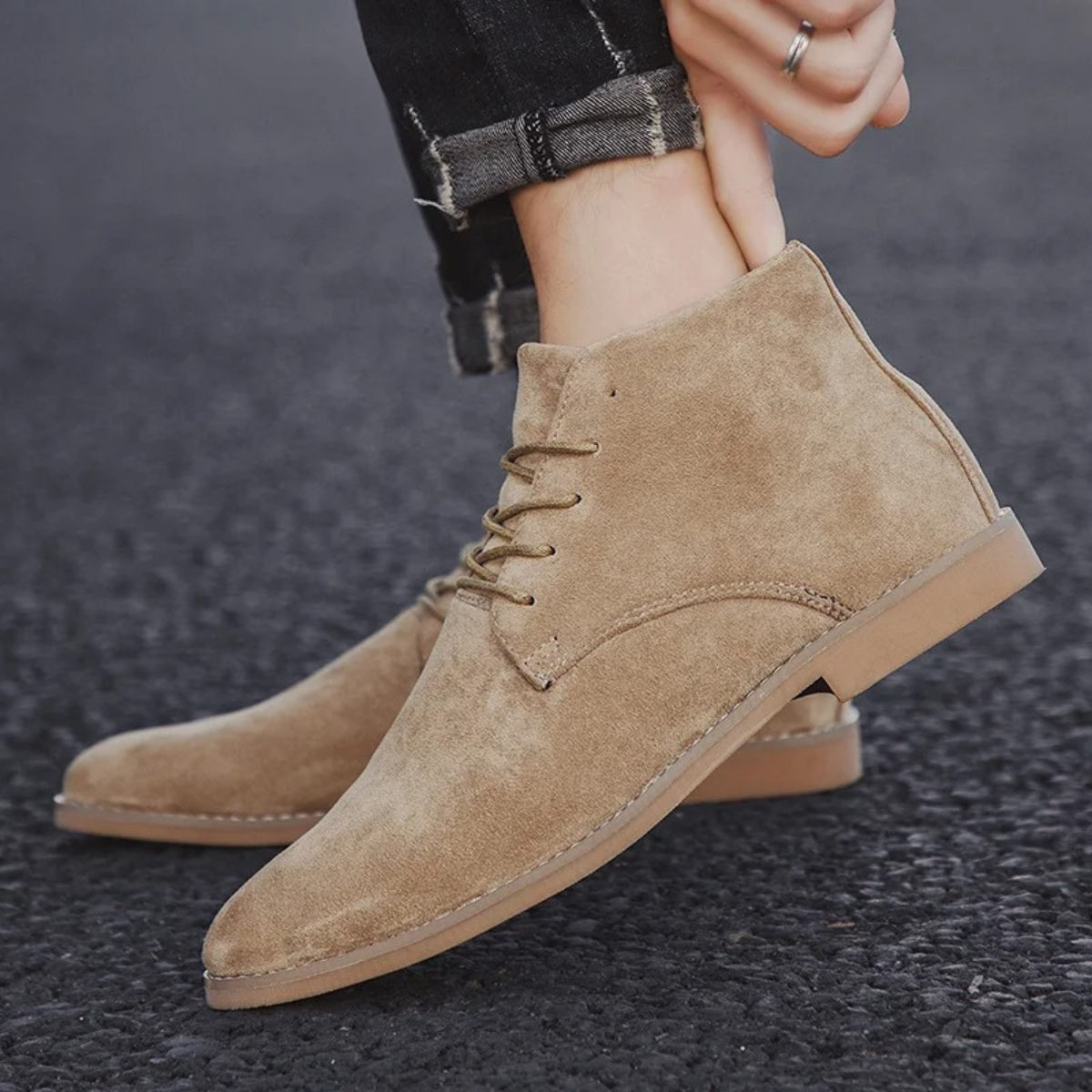 The Dockside Men’s Casual Suede Lace Up Ankle Boots 3