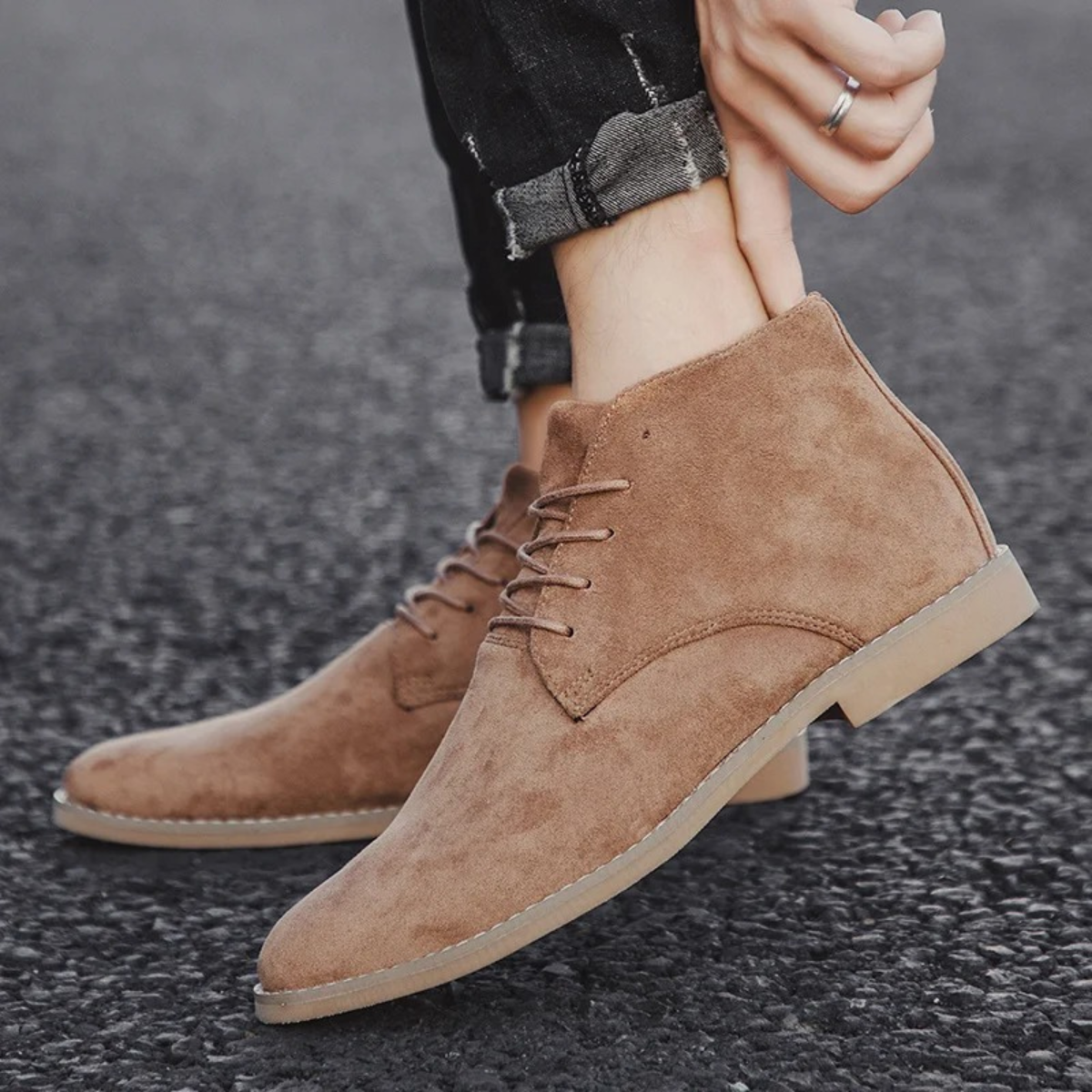The Dockside Men’s Casual Suede Lace Up Ankle Boots 4