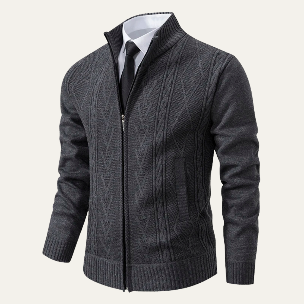 The Dorsoduro Men’s Winter Knitted Zip Up Nordic Cardigan 0