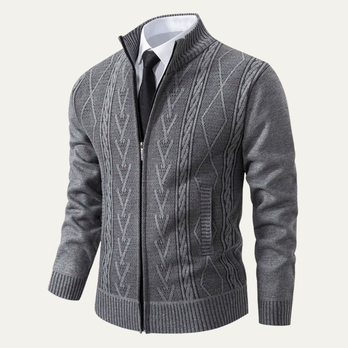 The Dorsoduro Men’s Winter Knitted Zip Up Nordic Cardigan 2