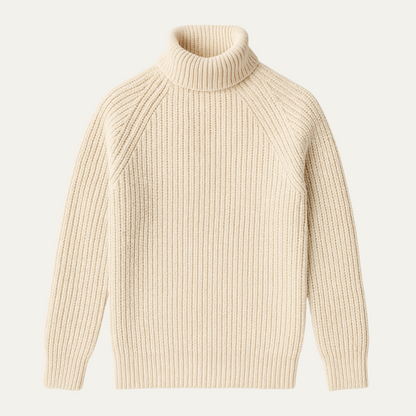 The Dundee Men's Chunky Wool Turtleneck Sweater - Warm Fisherman Knit Jumper 1