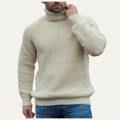 The Dundee Men's Chunky Wool Turtleneck Sweater - Warm Fisherman Knit Jumper 2