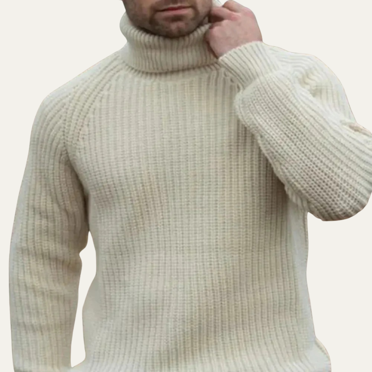 The Dundee Men's Chunky Wool Turtleneck Sweater - Warm Fisherman Knit Jumper 3