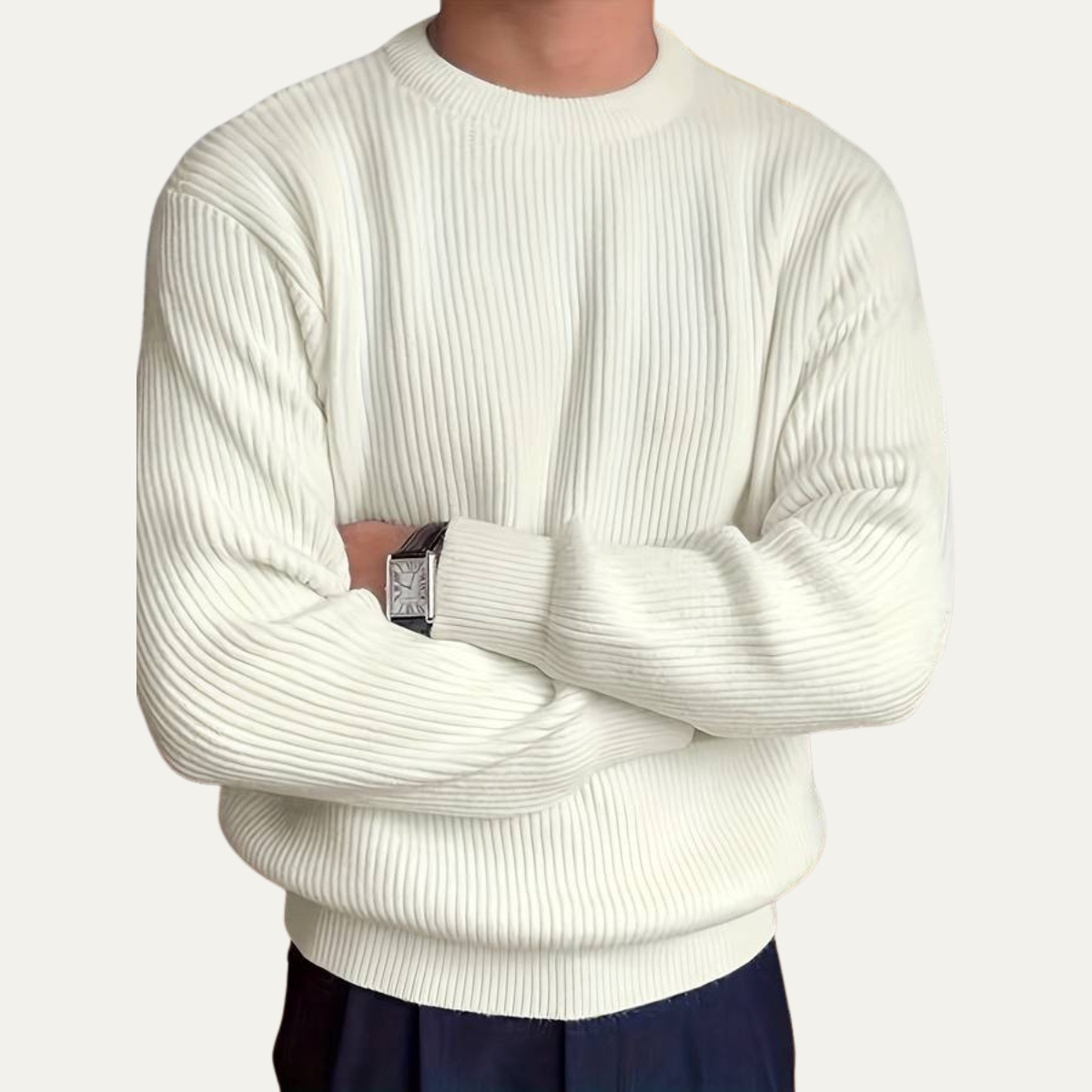 The Edinburgh Men's Classic Ribbed Knit Crew Neck Jumper 2