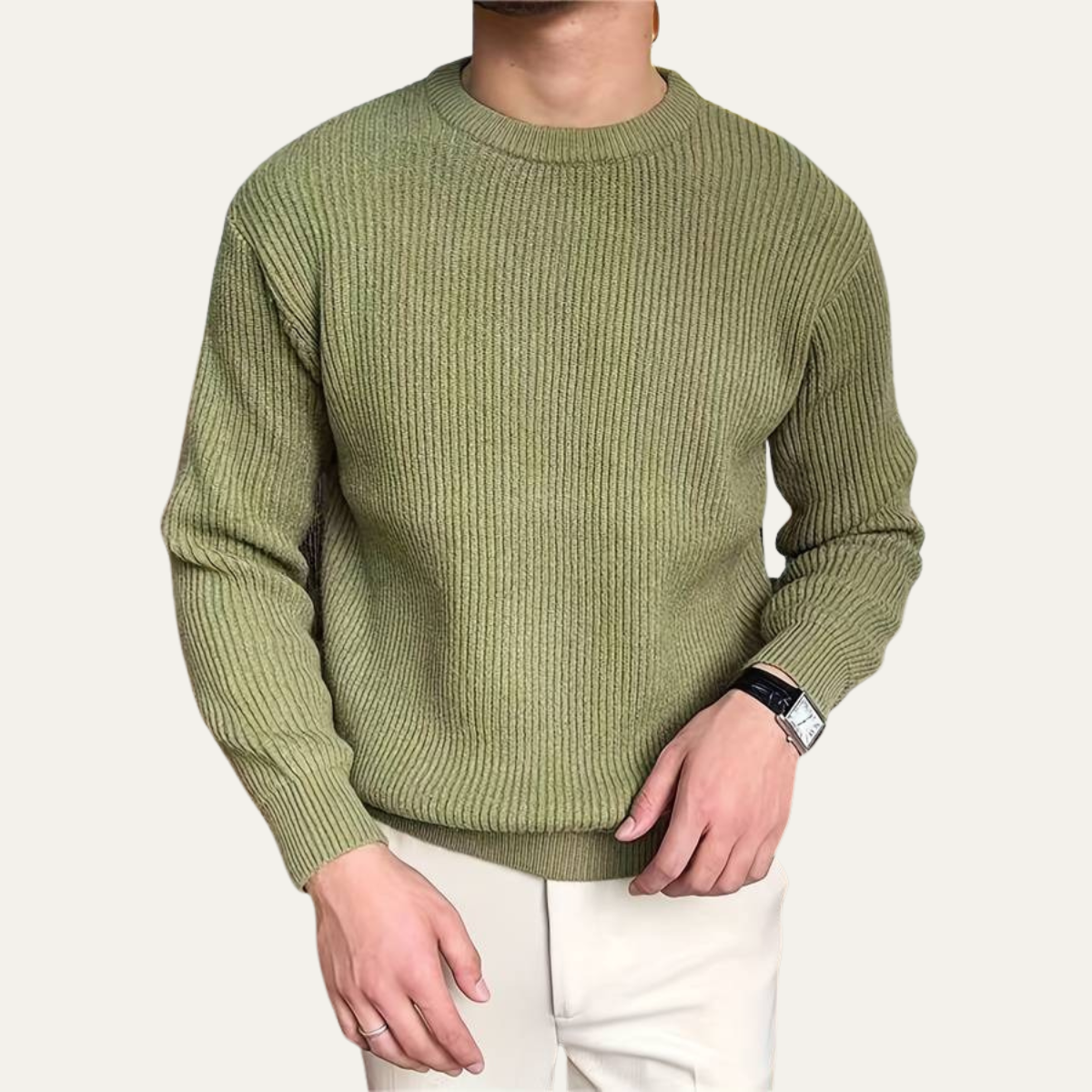 The Edinburgh Men's Classic Ribbed Knit Crew Neck Jumper 3