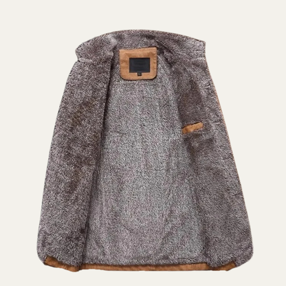 The Edinburgh Men’s Leather Warm Fleece Lined Winter Jacket – Warm Fleece-Lined Khaki Coat 2