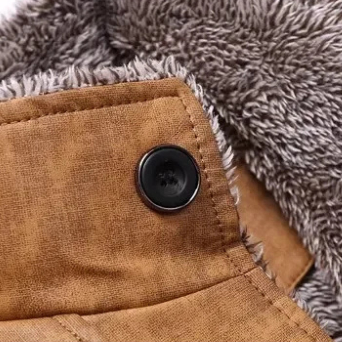 The Edinburgh Men’s Leather Warm Fleece Lined Winter Jacket – Warm Fleece-Lined Khaki Coat 4