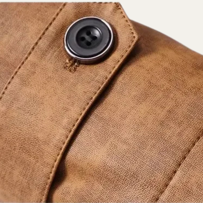 The Edinburgh Men’s Leather Warm Fleece Lined Winter Jacket – Warm Fleece-Lined Khaki Coat 6