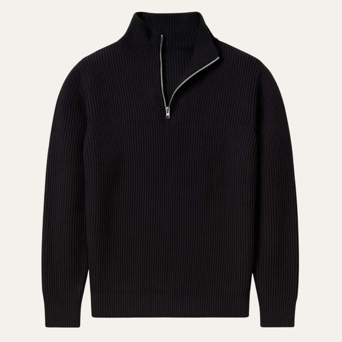 The Edinburgh Men’s Quarter Zip Ribbed Knit Casual Jumper 1