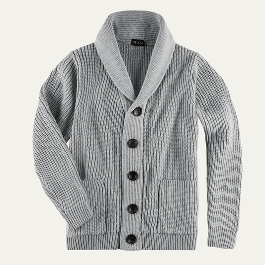 The Farnham Men’s Chunky Knit Shawl Collar Cardigan 0