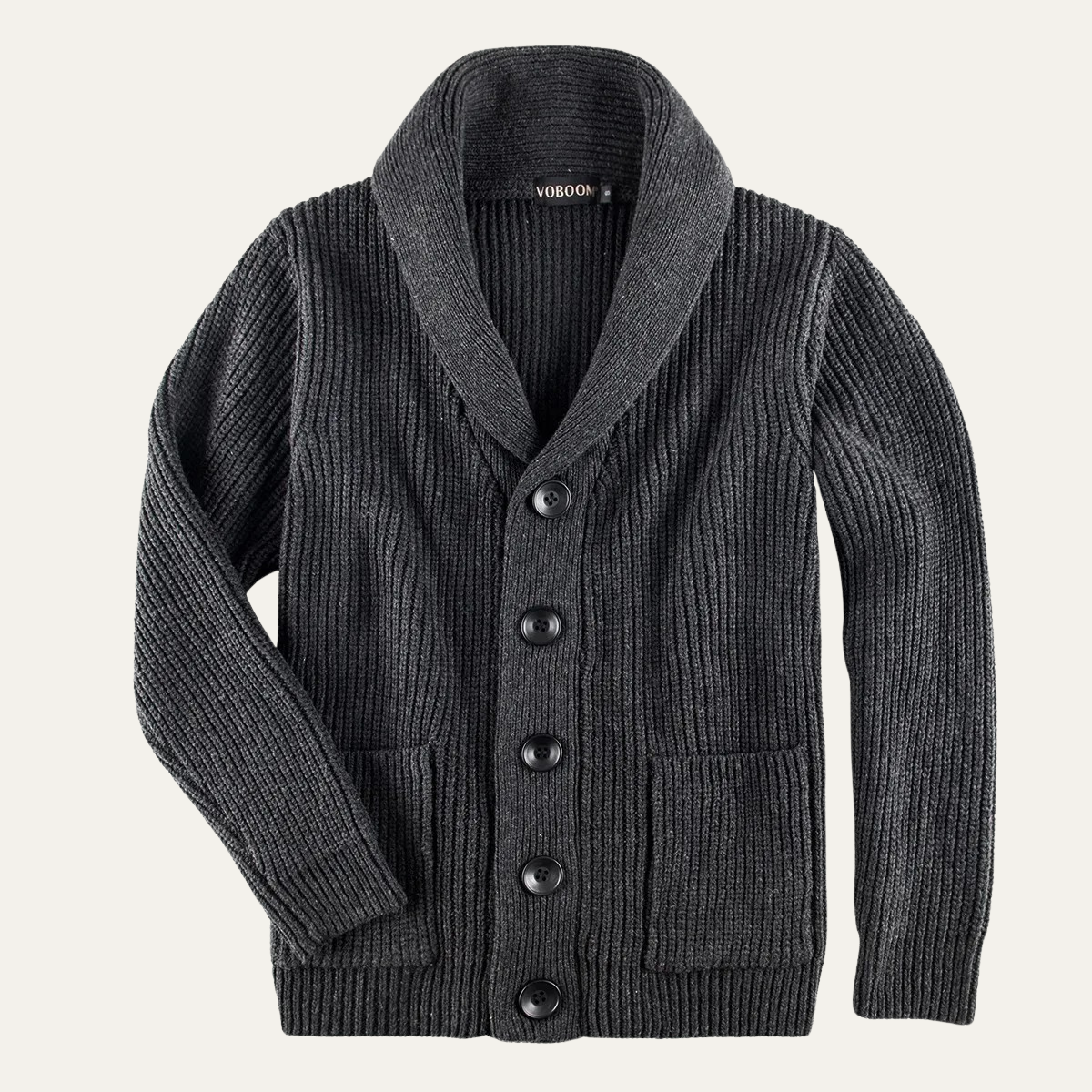 The Farnham Men’s Chunky Knit Shawl Collar Cardigan 7