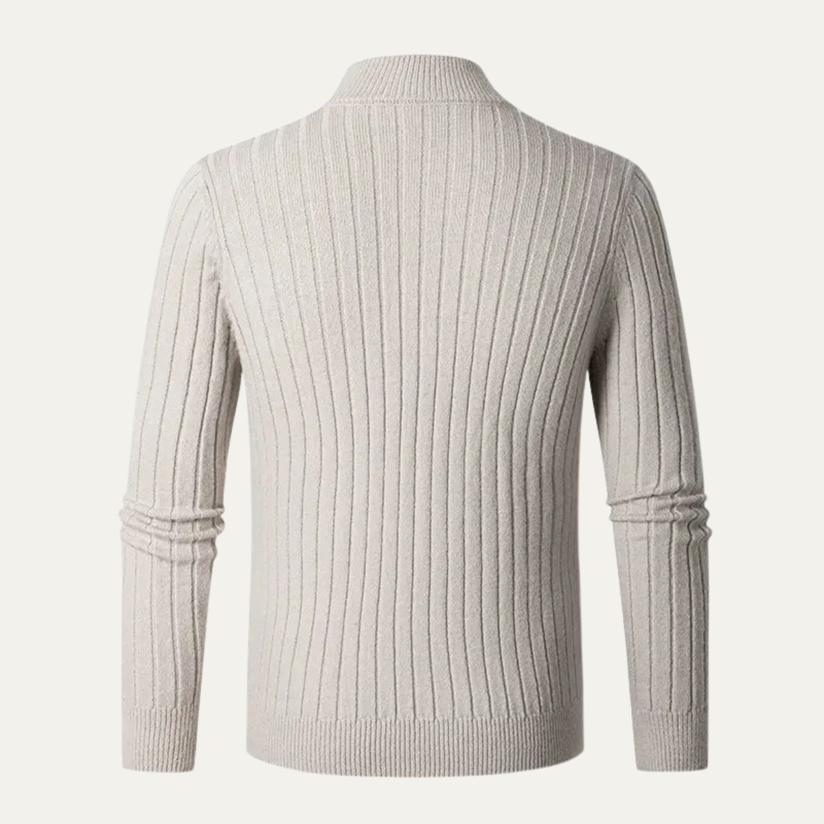 The Favignana Men's Knitted Stand Collar Ribbed Half Zip Jumper 3